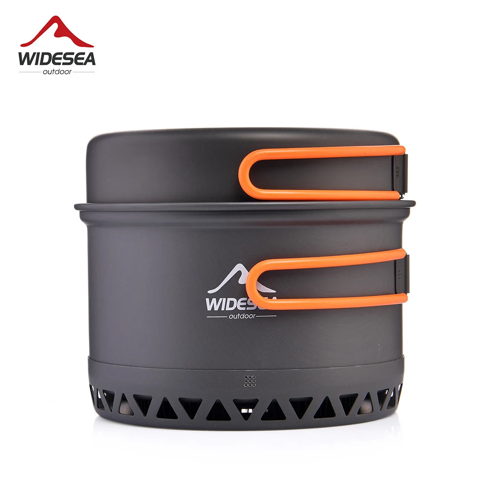 Widesea Camping Cookware Set – 1.3L & 2.3L Pots with Kettle for Outdoor Cooking